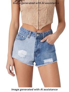 Superdown size 27 (waist) two tone denim shorts